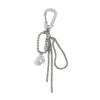 Sweet And Cool Special-Shaped Imitation Pearl Keychain Pendant, Simple Diamond-Encrusted Chain Fringed Bag Pendant
