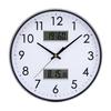 Used NewWall-mounted clock, radio-controlled clock, temperature, humidity, date, day of the week display, silent, continuous second hand, large