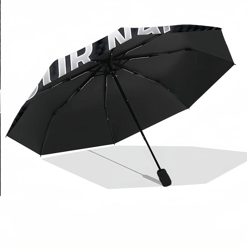8 Rib Auto Folding Umbrella Poland Print Custom Name Text Portable Rain Gear