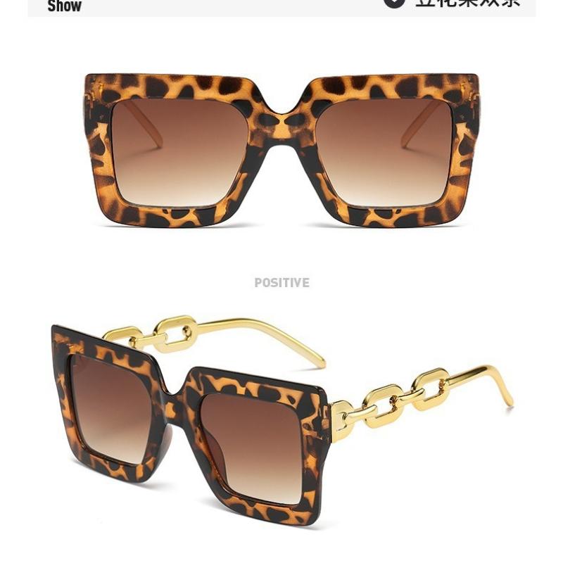 Large Frame Chain Sunglasses Women's New Square Fashion Trend Glasses