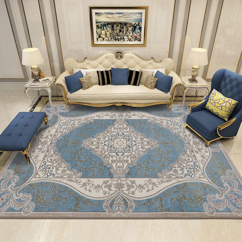 

Сучасний Синьо-Бежевий Килим Складний Художній Візерунок Великий Килим Для Вітальні Домашній Декор Нековзний Килимок Для Підлоги 50X80CM