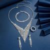 Bridal Jewelry Set Wedding Necklace Earrings Bracelet Ring Set Accessories