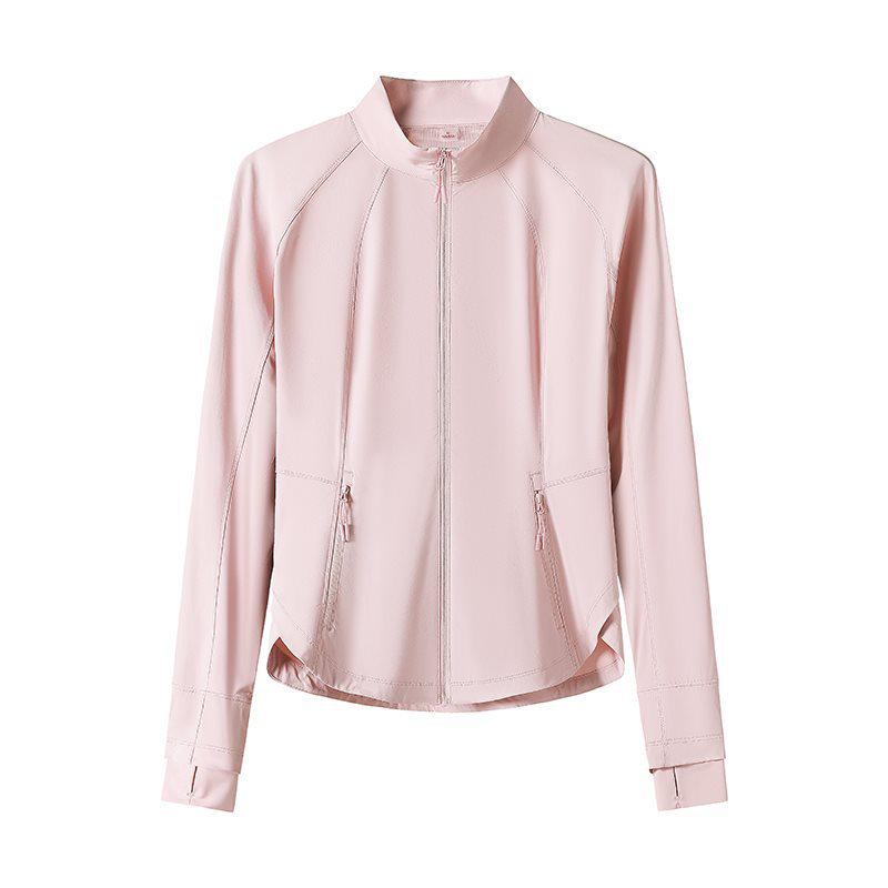 Women's Ice Silk Sun Protection Jacket, Stand Collar Slim Fit with High-Quality YKK Zipper, Thin, Breathable, and Skin-Friendly.