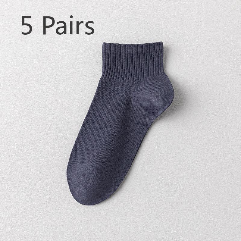 

5 пар мужских летних тонких хлопковых носков Antiodor 7a антибактериальных студенческих спортивных носков 5 Pairs синий/серый