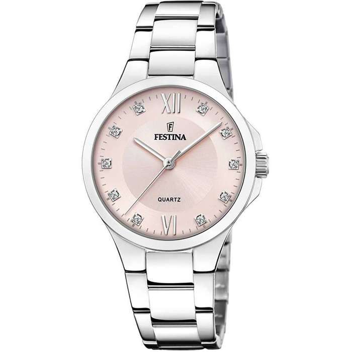 Montre femme - FESTINA - Modèle Festina - Acier inoxydable - Cadran rose - 34 mm