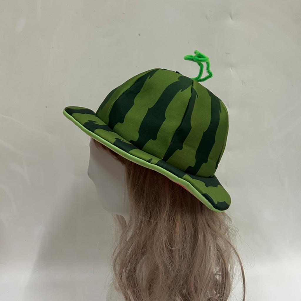 Foldable Watermelon Bucket Hat For Outdoor Activity Breathable and Lovely Fruit Shape Hat for Men Women Theme Event