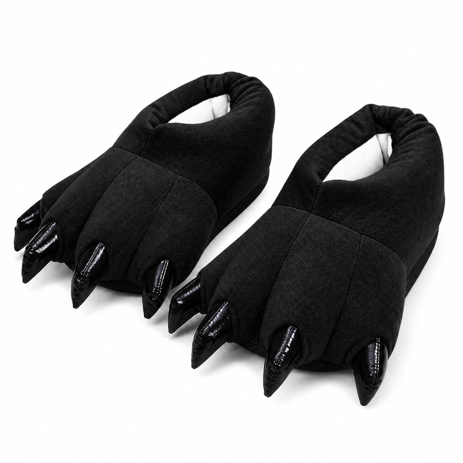 Tier-Pantoffeln für Kinder Jungen Mädchen Unisex Niedliche Hausschuhe One Size schwarz