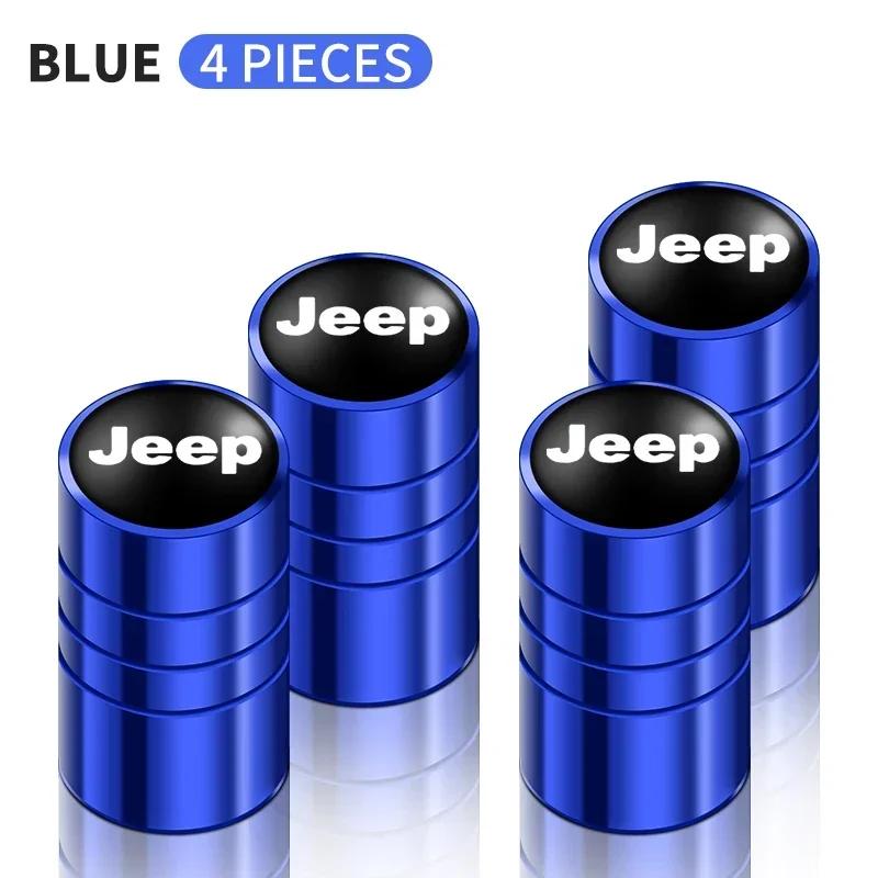 4 PCS Metal Car Tire Valve Cover Valve Stem Box Cover for Jeep JPB Renegade Wrangler Jk Compass Grand Cherokee Gladiator
