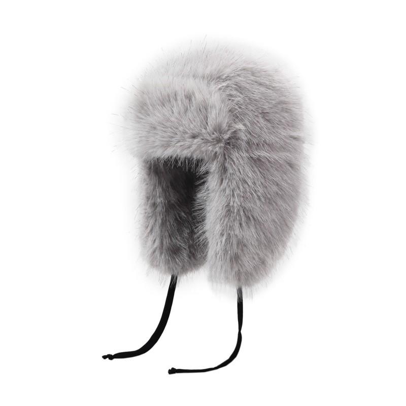 Womens Winter Faux Fox Fur Trapper Hat Thick Warm Beanie Cold Weather Outdoor Use