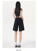 Retro Spicy Girl Elastic Waist Five-Point Denim Shorts – Women's Summer Mid-Length Wide-Leg Pants