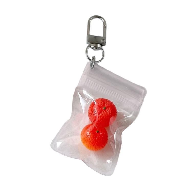 Adorable Citrus Fruit Key Ring Orange Keychain Alloy Materials Lovely Jewelry Perfect For Keys Or Phone Accessories