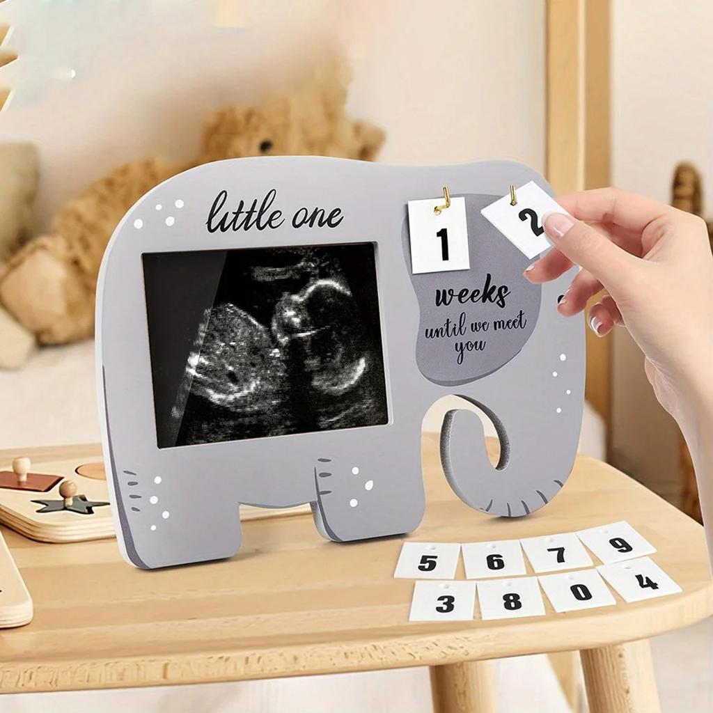 Sonogram Picture Frame Ultrasound Photo Display With Baby Countdown Weeks Pregnancy Announcement Baby Gender Reveal Gift New Mom Parents