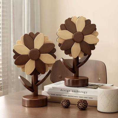 Set de Table Forme Tournesol Résistant à la Chaleur Dessous de Plat Antidérapant Support pour Table à Manger en Bois Massif Décoration de Table de Cuisine Cadeau