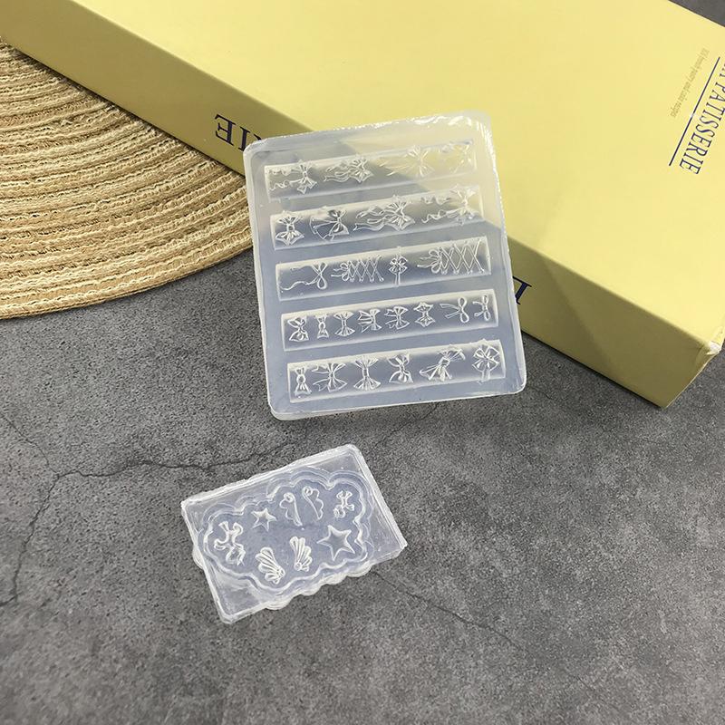 Nail Art Accessories Nail Supplies 3D Nail Mold Silicone Nail Tools Cartoon Bow Tie Wings Nail Charms Molds