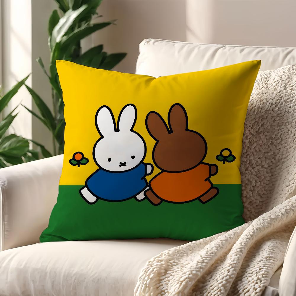 Kawaii MMiffy cushion cover For Pillow Printing Sofa Decoration Home Car Room Coffee Shop Office Nordic Simplicity