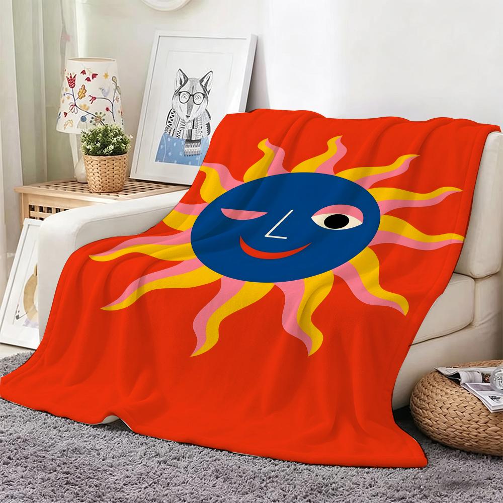 Artistic Pattern S-Sun Throw Soft Warm Throw Blanket for Bedroom Living Room Bed Travel Camping Picnic Gift