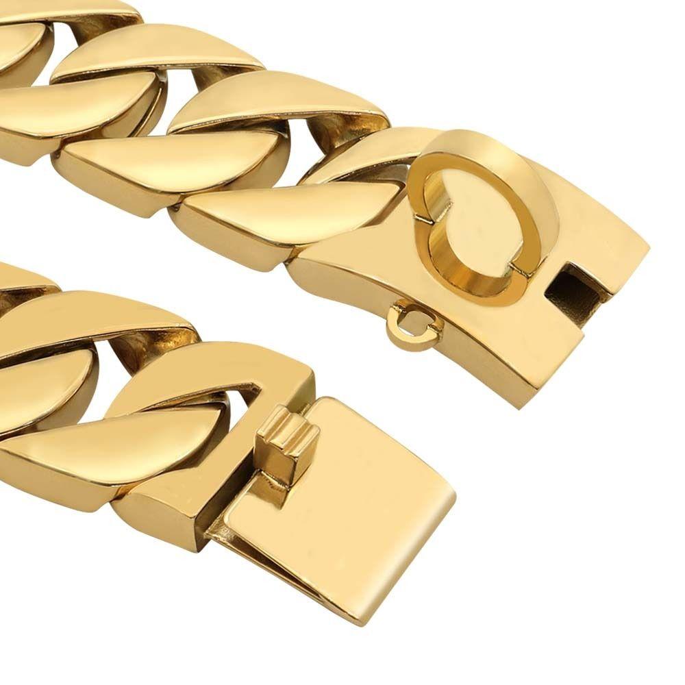 Titanium Golden Silver Cathrow Large Gold Chain Pet Collar Pet Supplies Dog Chain Dog Necklace