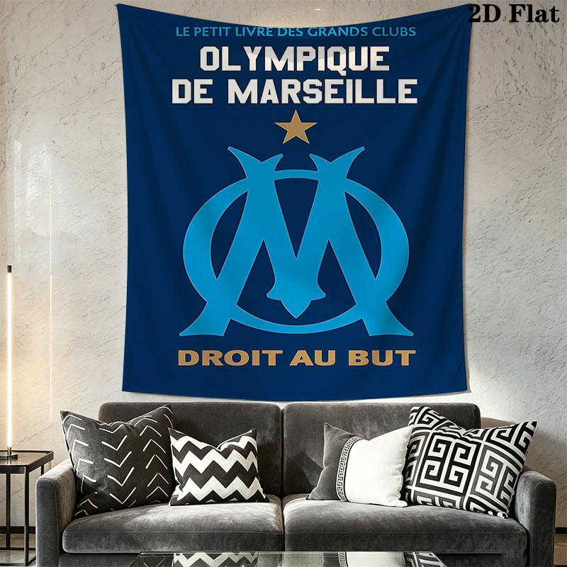 Olympique De Marseille Wall Hanging Printed Fabric Blanket Decorative Tapestries for Bedroom Living Room Home Decor