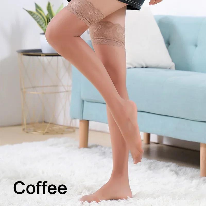 Sexy Lace Stockings for Women Long Thigh High Stockings Transparent Sheer Lingerie Socks Black White Leggings Fashion Hosiery