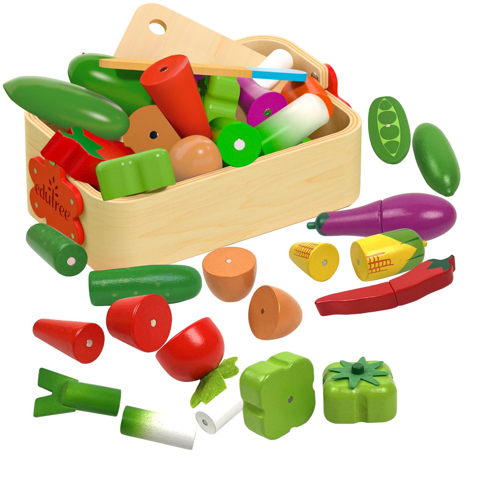 

Wooden Magnetic Fruit Vegetable Dessert Food Cutting Montessori Toys Simulation Kitchen Kids Educational Playset Birthday Gifts