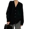 Women's Fuzzy Cardigan V Neck Button Down Oversized Fluffy Coat Fall Winter Casual Long Sleeve Slouchy Furry Sweater