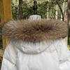 Raccoon Fur Collar Natural Fur Collar Winter Women Scarves Winter Female Gray Fur Collar Shawl Long Warm Genuine Fur Scarf