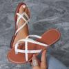 New Summer Korean Style Plus Size Women's Fashionable Braided Flat Beach Sandals for Vacation