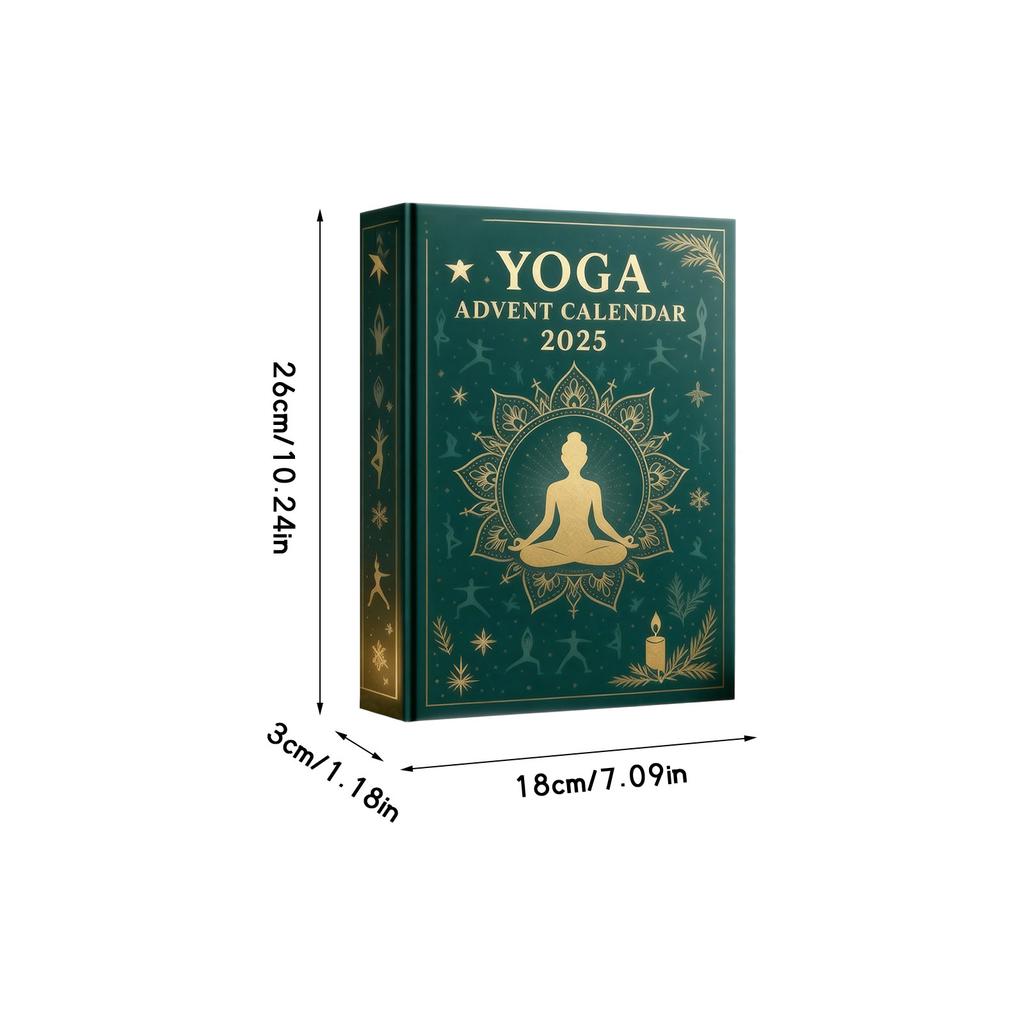 Christmas Advent Calendar Yoga Themed 2D Flat Design 24PC Airplane Box Blind Box Holiday Countdown Decor Xmas Gift