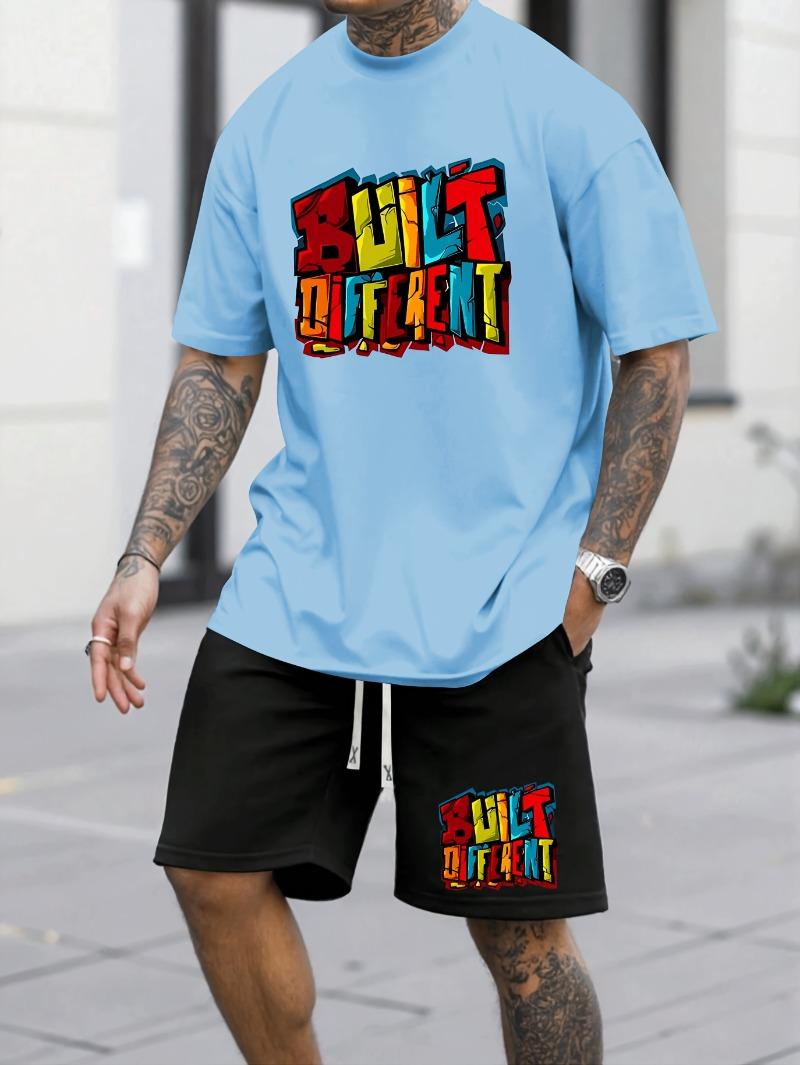 Summer Fashion Casual Sports Suit Men s Trendy Short Sleeve Running Shorts Suit S