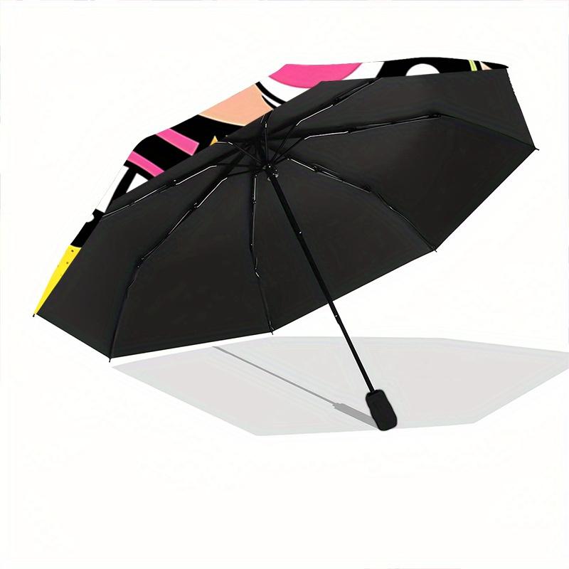 1pc Powerpuff Girls Automatic Opening and Closing Umbrella - Suitable for Various Occasions, Outdoor Activities, Lightweight and Durable Automatic Fol