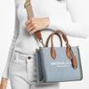 Michael Kors MK Mirella Logo Hardware Ritsvak Katoen Denim Tote Tas Dames tote bags Lichtblauw 35F3G7ZC5C-DENIM