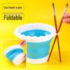 Foldable Art Bucket with Brush Washer and Palette for Gouache & Watercolor