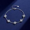 S925 Sterling Silver Moissanite Four-Leaf Clover Diamond Hand Chain - Luxury Simple Fashion Bracelet