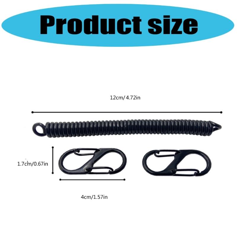 Fishing Lanyards Retractable Coiled Tethers with Carabiner Spring Elastics Rope Boating Fishing Rope Retention Rope