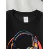 European Sizes Colorful Headphones Music Tech Style Girls' Crew Neck Sweatshirt, Western Top, Long Sleeved, Casual for Little Girls.