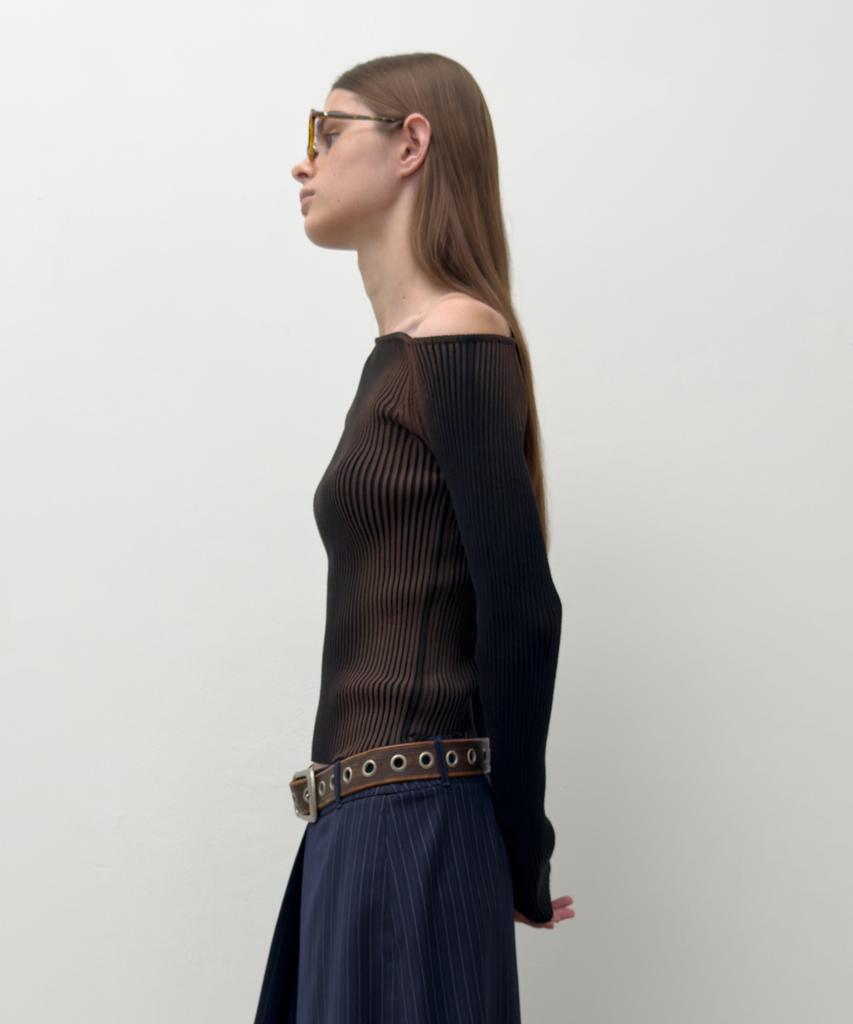 Daiaegeuneol One Off Shoulder Spray Knit (Black)