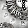 Vintage Sun Moon Metal Wall Art HD Textured Relief Indoor Outdoor Decor Weather Resistant Modern Ornament
