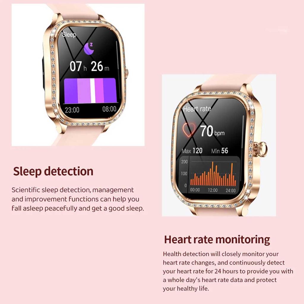 2025 New GPS Track Smart Watch Ladies 466*466 HD Screen Heart Rate Blood Pressure BT Call Smartwatches Women For Android IOS