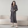 Plus Size Jacquard Fleece Bathrobe Thick Winter Autumn Bathrobe For Men And Women Cozy Pajamas Long Robe Sleepwear