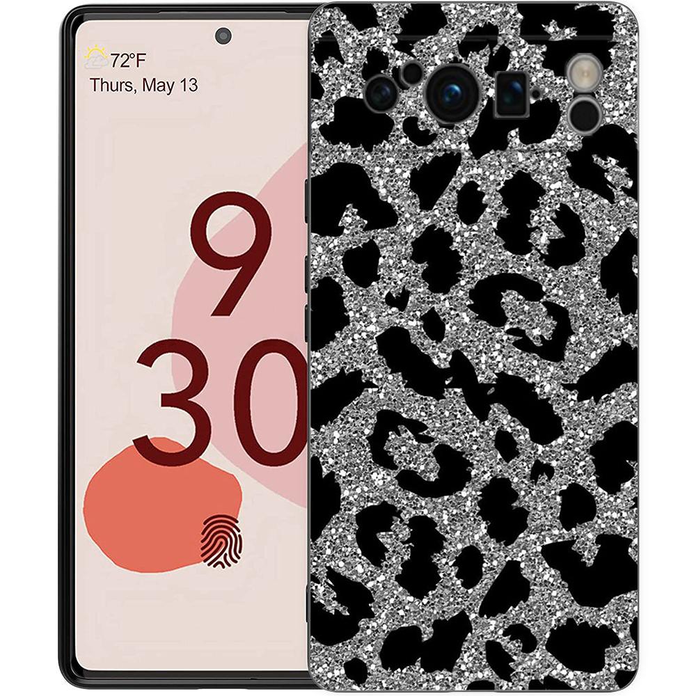 Mode Tiger Leopard Muster Blume Für Google Pixel 8 7 6 Pro 6A 5G Schwarze Handyhülle Weiche Stoßfeste Rückabdeckung TPU Hülle Coque