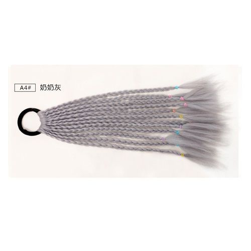 Children's Wig Dreadlocks Hair Accessories Bow Tie Style Colorful Braided Hair Ties Girls' Short Stage Cute Ombre Ponytail