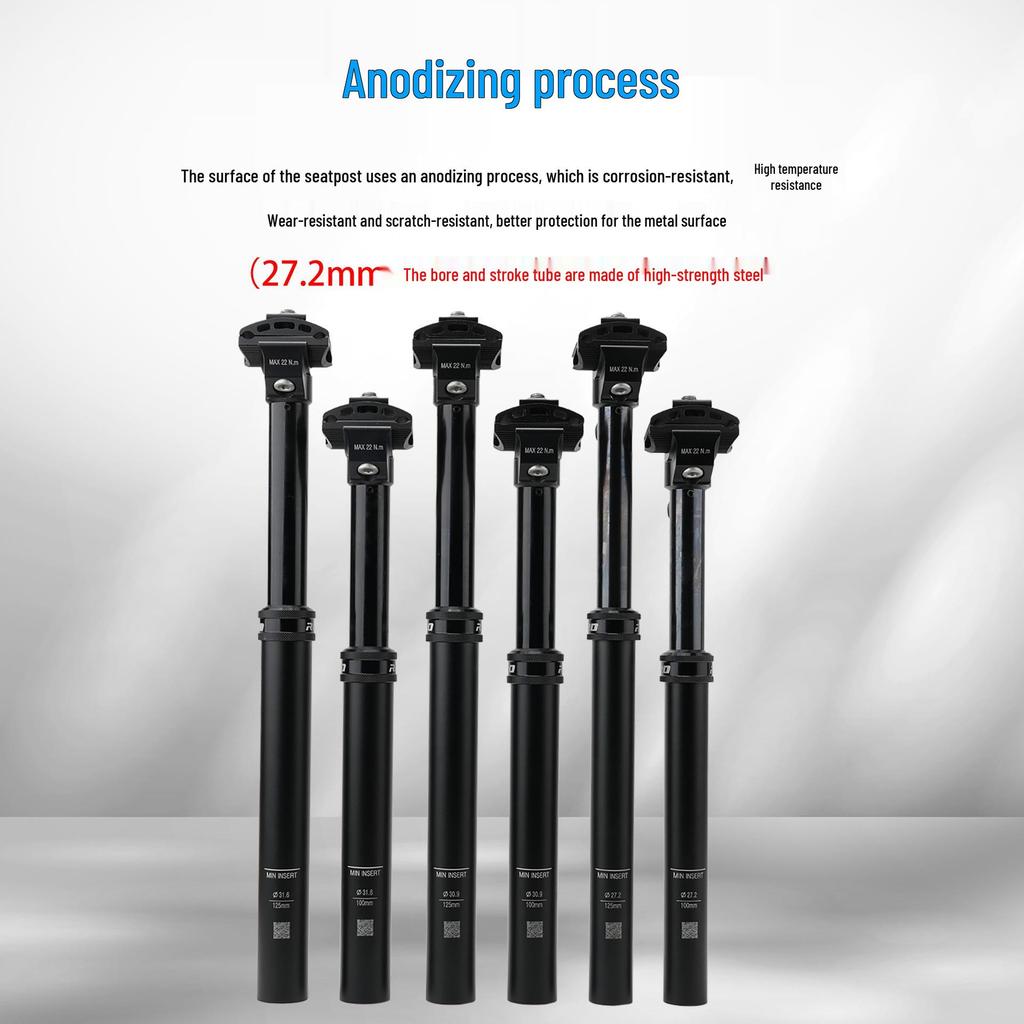 RIRO Adjustable Aluminum Alloy Dropper Seatpost for Cycling