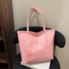 Solid Color Transparent Jelly Bag Multi Function Letter Prints Handbags Cute Armpit Bags  Summer