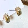 Niche Design Winding Flash Diamond Earrings Women's Light Luxury High-end Earrings Personalized Fashion Stud Earrings New Trendy