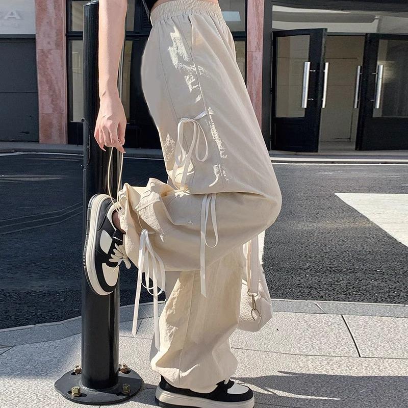 

Женские дизайнерские кружевные брюки-палаццо: 2025 Осень/Зима Драпированные Прямые Зауженные Брюки S хаки