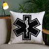 E-EMT EMS Ambulance Pillow Case Sofa Short Plush Double-sided HD Printing Room Home Office Gift Cushion Cover