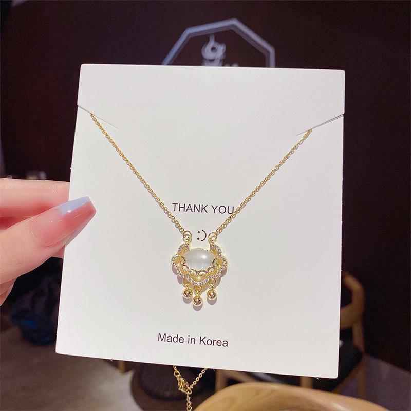 Ruyi Cloud Peace Lock Necklace: Trendy Women's Hip-Hop Longevity Pendant, Light Luxury Clavicle Chain