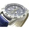 Seiko Chronograph Watch + Leather Belt Set, Navy Blue Belt, SND379P-BL