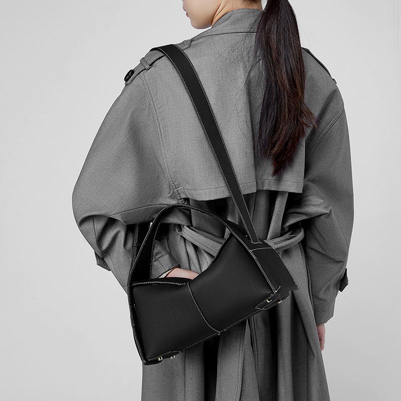 Autumn and Winter Top Layer Cowhide Detachable Cross Span Hanging Ear Series Eave Bag Single Shoulder Crossbody Genuine Leather Women's Bag