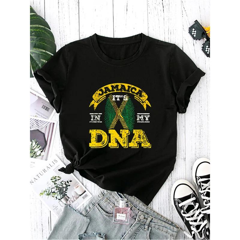 3D Printed Jamaican Black Girls T Shirt For Men Jamaica Flag Pattern T-Shirts Summer Oversized Women Tee Shirts Round Neck Tops